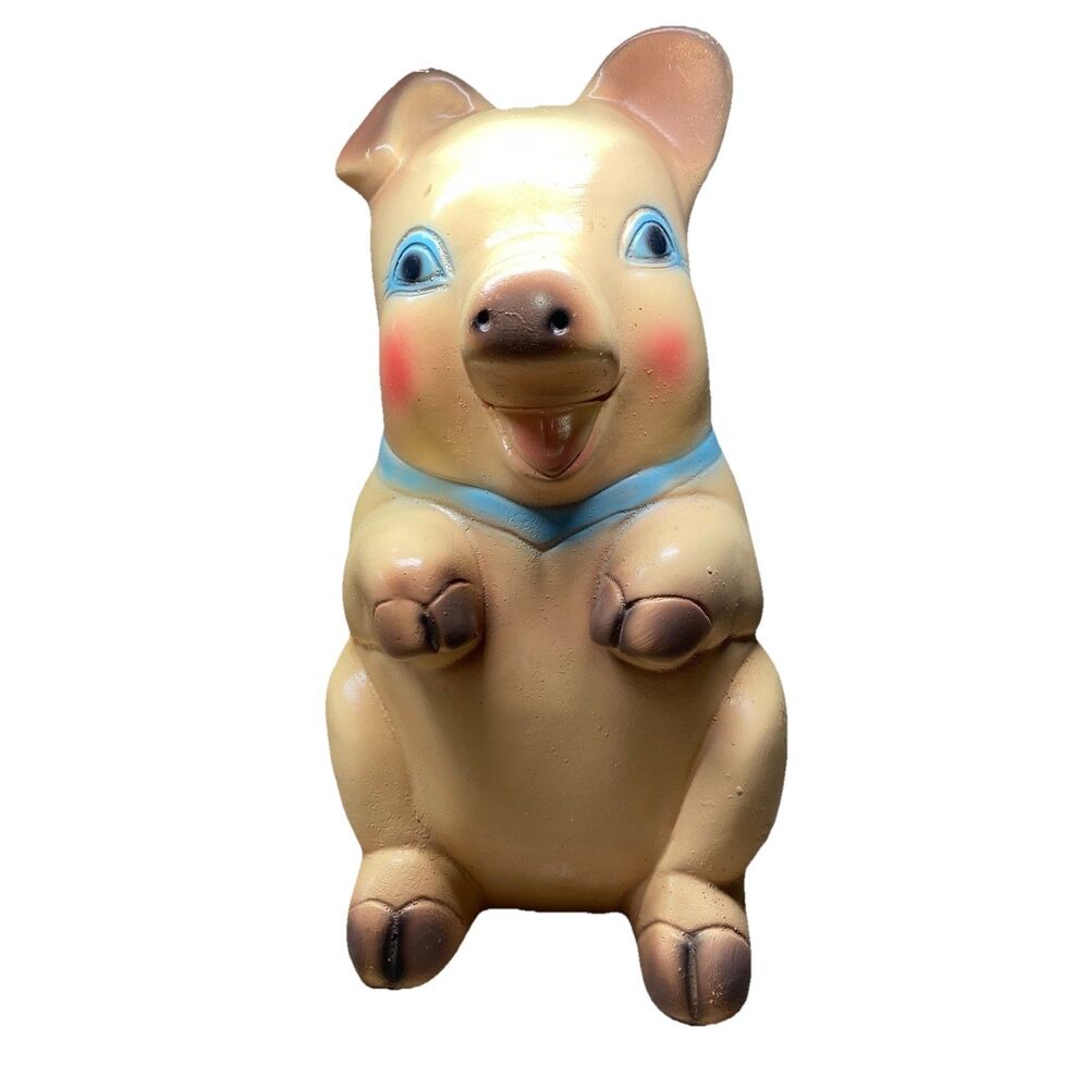 Vintage 1950s XL 14" Chalkware Piggy Bank Mid Century Collectible